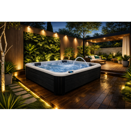 Wellness Tub Ultimate ECO Spa 001 - Energiezuinige en Luxe 5-Persoons Jacuzzi - Zwart