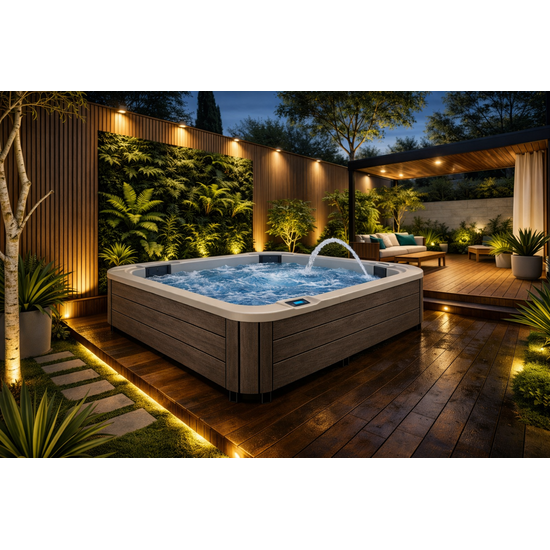 Wellness Tub Ultimate ECO Spa 001 - Energiezuinige en Luxe 5-Persoons Jacuzzi - Donkergrijs