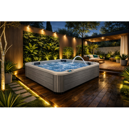 Wellness Tub Ultimate ECO Spa 001 - Energiezuinige en Luxe 5-Persoons Jacuzzi - Grijs