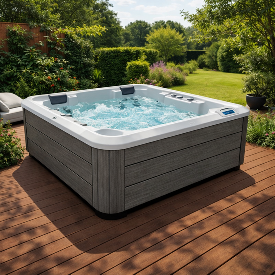 Wellness Tub Ultimate ECO Spa 002 - Energiezuinige en Luxe 6-Persoons Jacuzzi - Donkergrijs