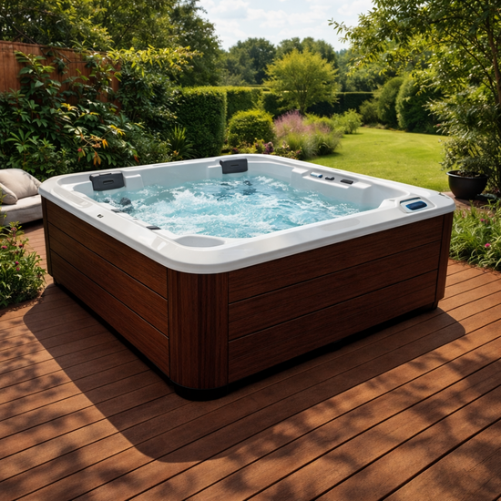 Wellness Tub Ultimate ECO Spa 002 - Energiezuinige en Luxe 6-Persoons Jacuzzi - Bruin