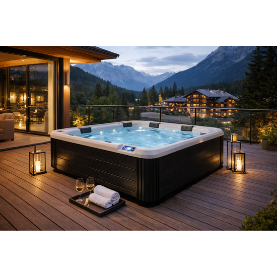 Wellness Tub Ultimate ECO Spa 003 - Energiezuinige en Luxe 6-Persoons Jacuzzi - Zwart