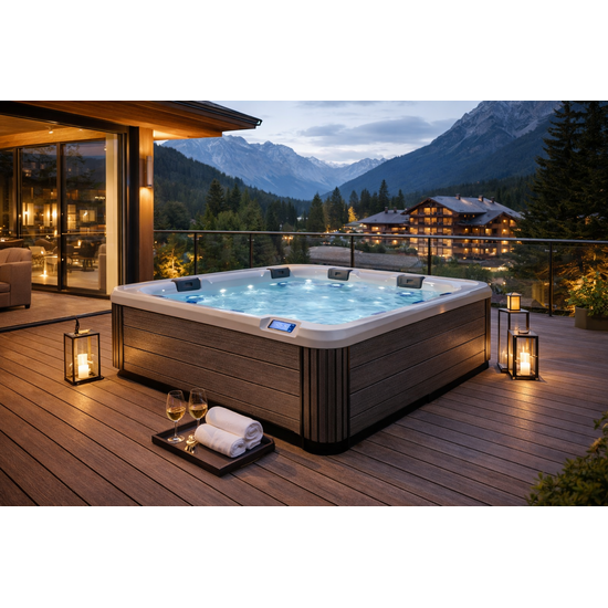 Wellness Tub Ultimate ECO Spa 003 Teak - 4-Persoons Jacuzzi - Wellness Tub