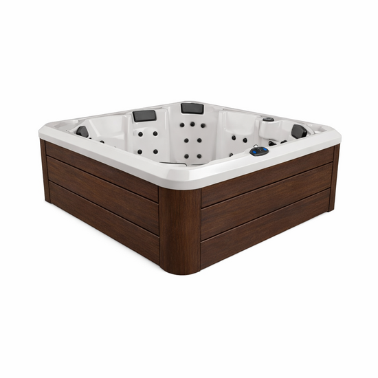 Wellness Tub Ultimate ECO Spa 004 - Energiezuinige en Luxe 6-Persoons Jacuzzi - Bruin