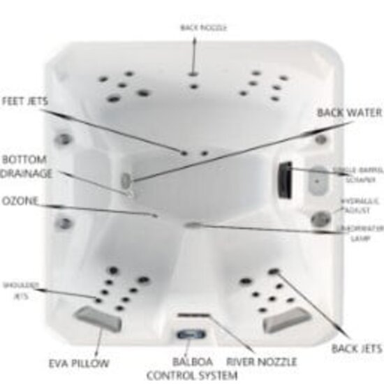 Wellness Tub Ultimate ECO Spa 005 - Energiezuinige en Luxe 7-Persoons Jacuzzi - Bruin