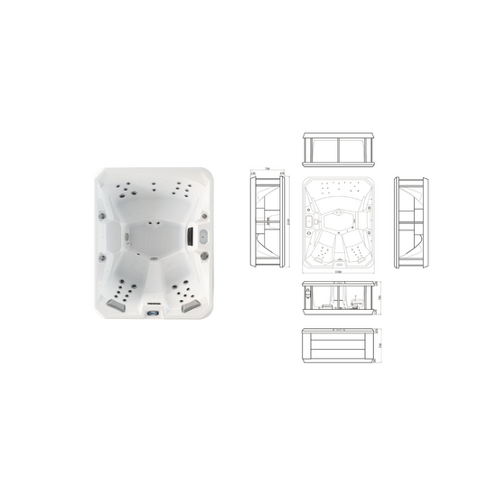 Wellness Tub Ultimate ECO Spa 005 Light Grey - 4-Persoons Jacuzzi - Wellness Tub