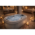 Wellness Tub Loveseat Spa voor 2 personen | Compacte luxe grijze Wellness Tub met 29 jets & Balboa besturing