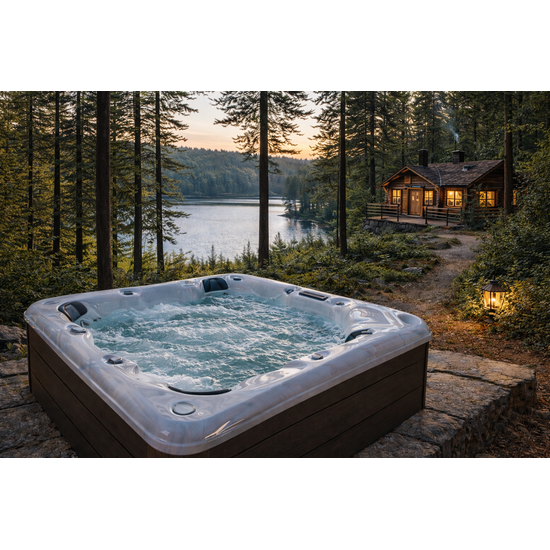 Wellness Tub Infinity Spa 001- Energiezuinige en Luxe 6-Persoons Jacuzzi - Bruin