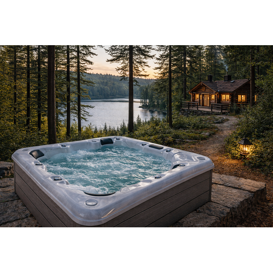 Wellness Tub Infinity Spa 001- Energiezuinige en Luxe 6-Persoons Jacuzzi - Grijs