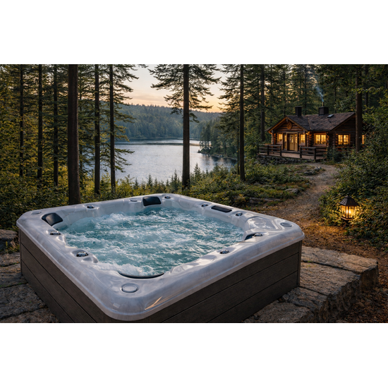 Wellness Tub Infinity Spa 001- Energiezuinige en Luxe 6-Persoons Jacuzzi - Donkergrijs