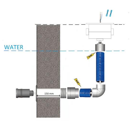 Seamaid Ecoproof tubular mini projector Zwembadlamp| 6500K koud wit - Seamaid