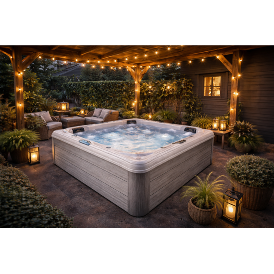 Wellness Tub Infinity Spa 002- Energiezuinige en Luxe 5-Persoons Jacuzzi - Grijs