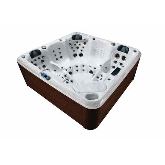 Wellness Tub Infinity Spa 002- Energiezuinige en Luxe 5-Persoons Jacuzzi - Bruin