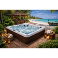 Wellness Tub Infinity Spa 003 – Luxe en Krachtige 6-Persoons Jacuzzi met 107 Jets – Bruin