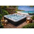 Wellness Tub Infinity Spa 003 – Luxe en Krachtige 6-Persoons Jacuzzi met 107 Jets – Zwart
