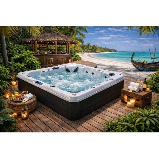 Wellness Tub Infinity Spa 003 – Luxe en Krachtige 6-Persoons Jacuzzi met 107 Jets – Zwart