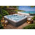 Wellness Tub Infinity Spa 003 – Luxe en Krachtige 6-Persoons Jacuzzi met 107 Jets – Grijs