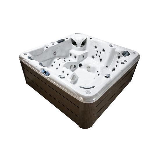 Wellness Tub Infinity Spa 003 – Luxe en Krachtige 6-Persoons Jacuzzi met 107 Jets – Donkergrijs