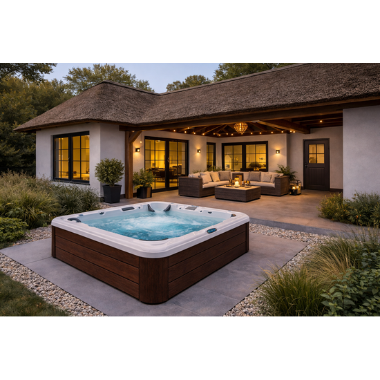 Wellness Tub Infinity Spa 004 – Luxe en Professionele 5-Persoons Jacuzzi met 76 Jets – Bruin