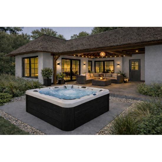 Wellness Tub Infinity Spa 004 – Luxe en Professionele 5-Persoons Jacuzzi met 76 Jets – Dar grey