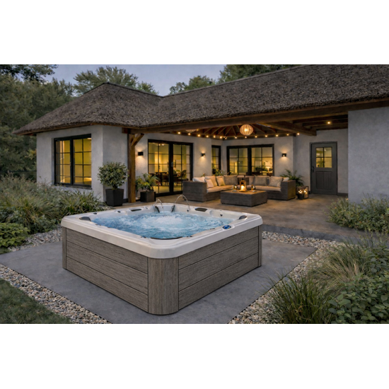 Wellness Tub Infinity Spa 004 – Luxe en Professionele 5-Persoons Jacuzzi met 76 Jets – Teak