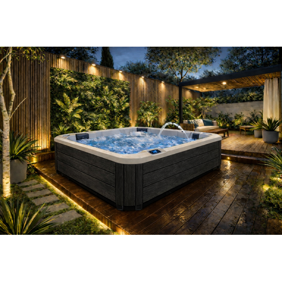 Wellness Tub Ultimate ECO Spa 001 - Energiezuinige en Luxe 5-Persoons Jacuzzi - Dark Grey