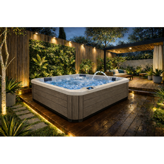 Wellness Tub Ultimate ECO Spa 001 - Energiezuinige en Luxe 5-Persoons Jacuzzi - Teak