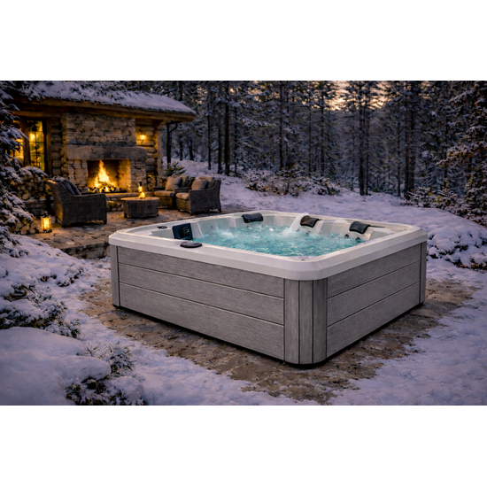 Wellness Tub Ultimate ECO Spa 004 - Energiezuinige en Luxe 6-Persoons Jacuzzi - Light Grey