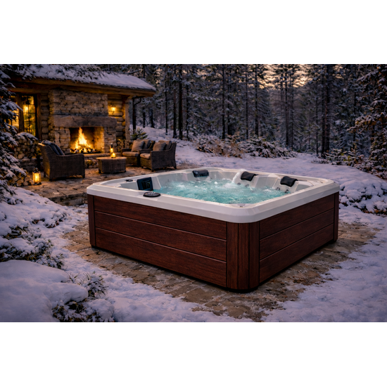 Wellness Tub Ultimate ECO Spa 004 - Energiezuinige en Luxe 6-Persoons Jacuzzi - Brown