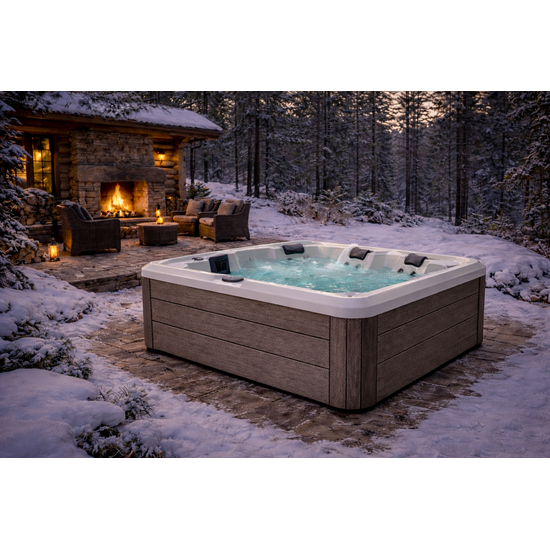 Wellness Tub Ultimate ECO Spa 004 - Energiezuinige en Luxe 6-Persoons Jacuzzi - Teak