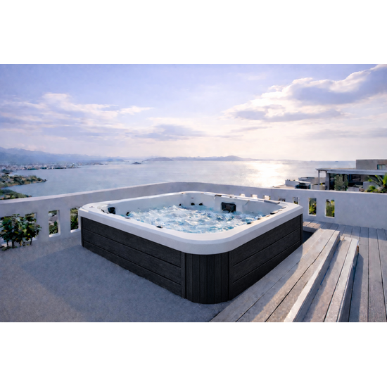 Wellness Tub Ultimate ECO Spa 005 - Energiezuinige en Luxe 7-Persoons Jacuzzi - Dark Grey