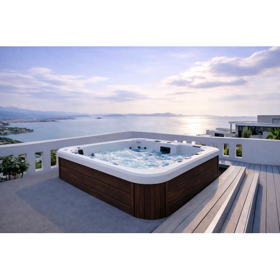 Wellness Tub Ultimate ECO Spa 005 - Energiezuinige en Luxe 7-Persoons Jacuzzi - Brown