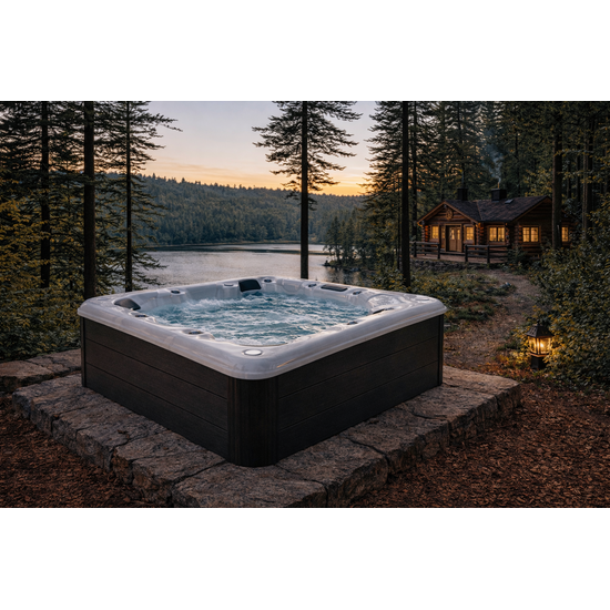 Wellness Tub Infinity Spa 001- Energiezuinige en Luxe 6-Persoons Jacuzzi - Dark Grey