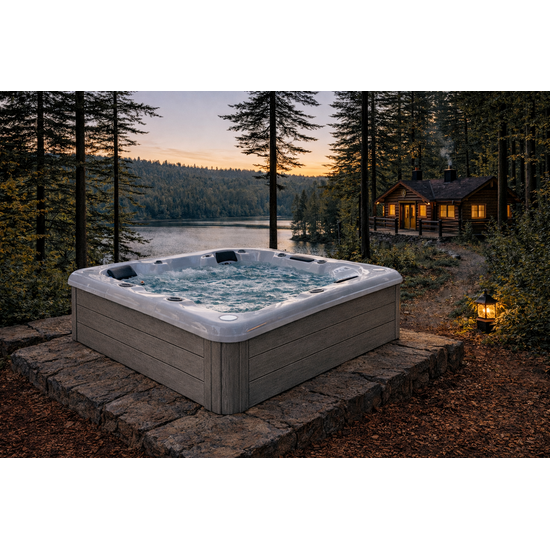 Wellness Tub Infinity Spa 001- Energiezuinige en Luxe 6-Persoons Jacuzzi - Teak