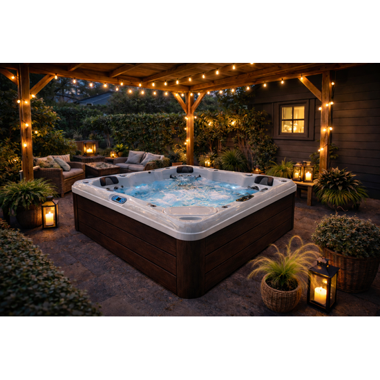 Wellness Tub Infinity Spa 002- Energiezuinige en Luxe 5-Persoons Jacuzzi - Brown