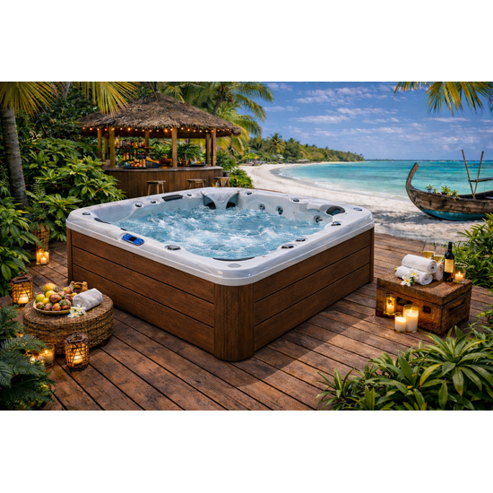 Wellness Tub Infinity Spa 003 – Luxe en Krachtige 6-Persoons Jacuzzi met 107 Jets – Brown