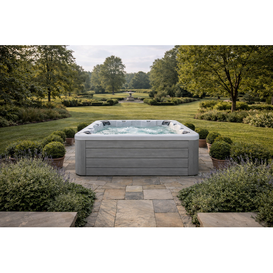 Wellness Tub Infinity Spa 005 – Luxe 7-Persoons Jacuzzi met 59 Jets en Balboa Besturing – Light Grey