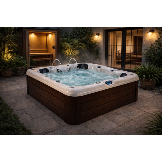 Wellness Tub Infinity Spa 006 - Luxe en Energiezuinige 3-Persoons Jacuzzi - Brown