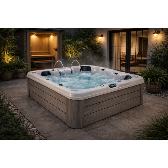 Wellness Tub Infinity Spa 006 - Luxe en Energiezuinige 3-Persoons Jacuzzi - Teak