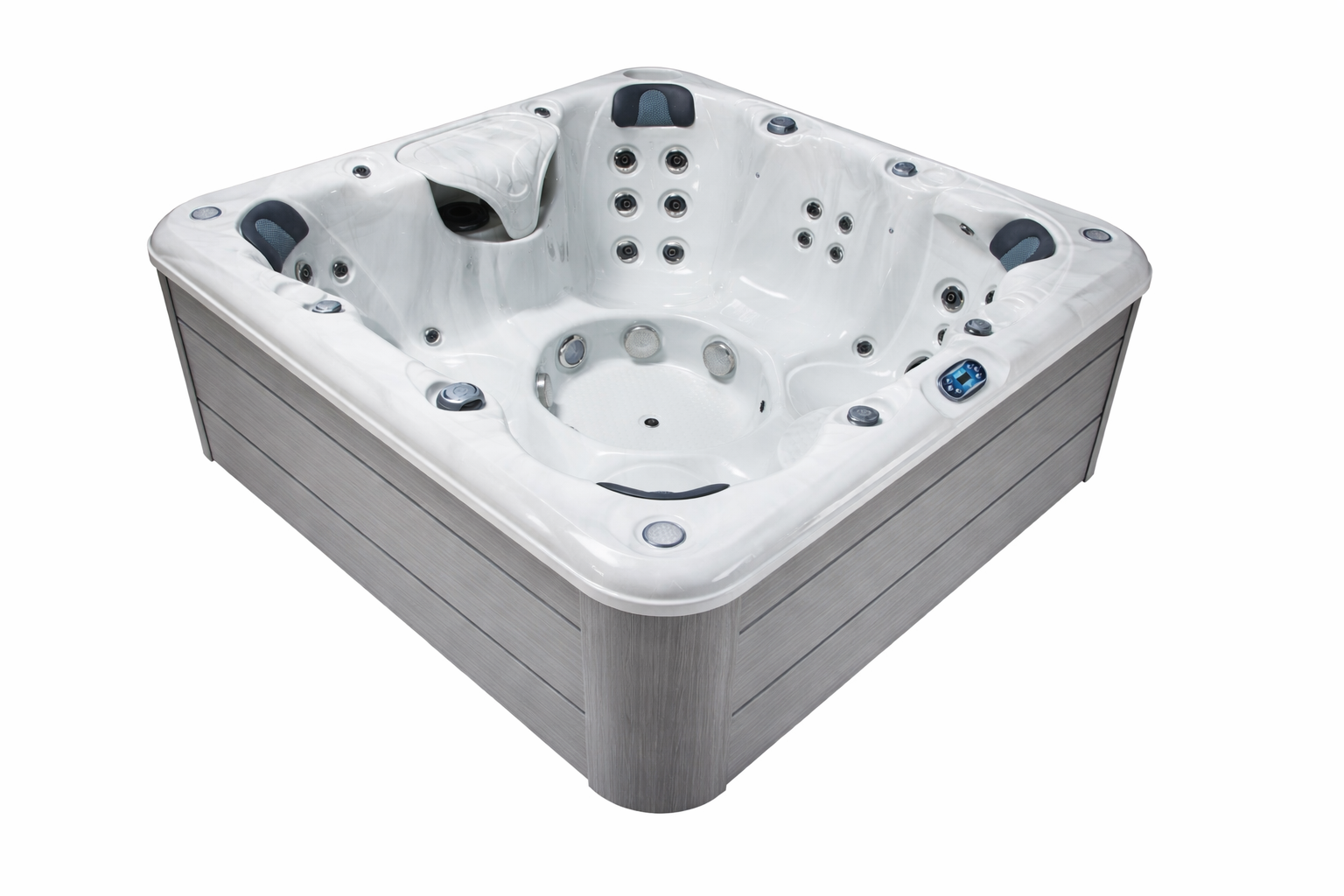 Wellness Tub Infinity Spa 006 Light Grey - 3 Persoons Jacuzzi - Wellness Tub afbeelding