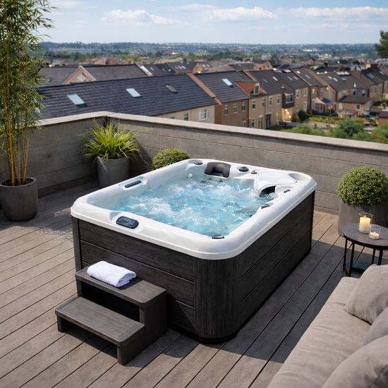 Wellness Tub Infinity Spa 007 – Luxe en Compacte 2-Persoons Jacuzzi – Dark Grey