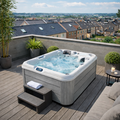 Wellness Tub Infinity Spa 007 – Luxe en Compacte 2-Persoons Jacuzzi – Light Grey