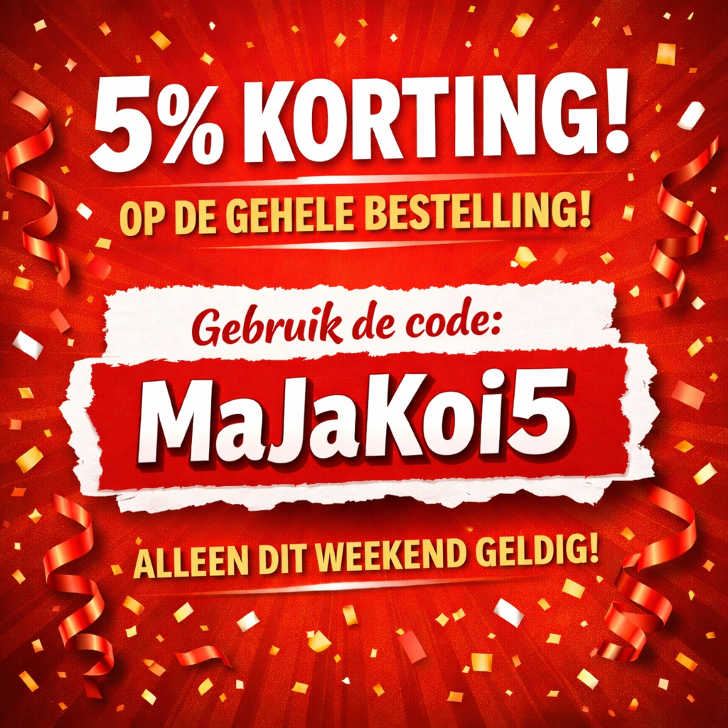 Dit weekend 5% korting op uw gehele bestelling bij MaJa Koi - geldig tm 8 maart 2026