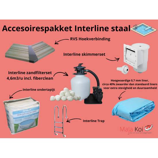 Interline  Interline Diana ovaal 8,50x4,90m - 132cm - Inclusief pakket