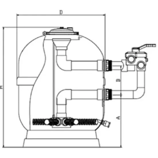 HRS VIENNA I zandfilter | SIDE | 22 m³/h | Ø 750 mm - HRS