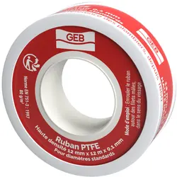 GEB Pool hoge dichtheid PTFE-tape | 12 mm x 12 m x 0,1 mm