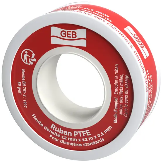 GEB Pool hoge dichtheid PTFE-tape | 12 mm x 12 m x 0,1 mm - GEB