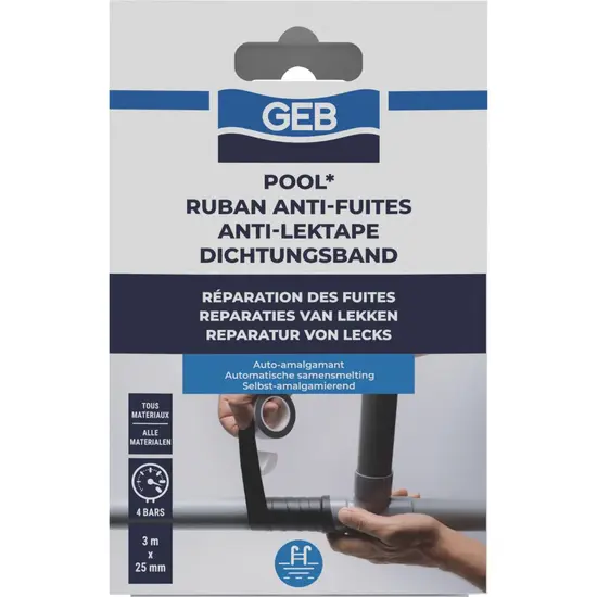 GEB GEB Pool anti-lek reparatietape | zelfvulkaniserend | 25 mm x 3 m