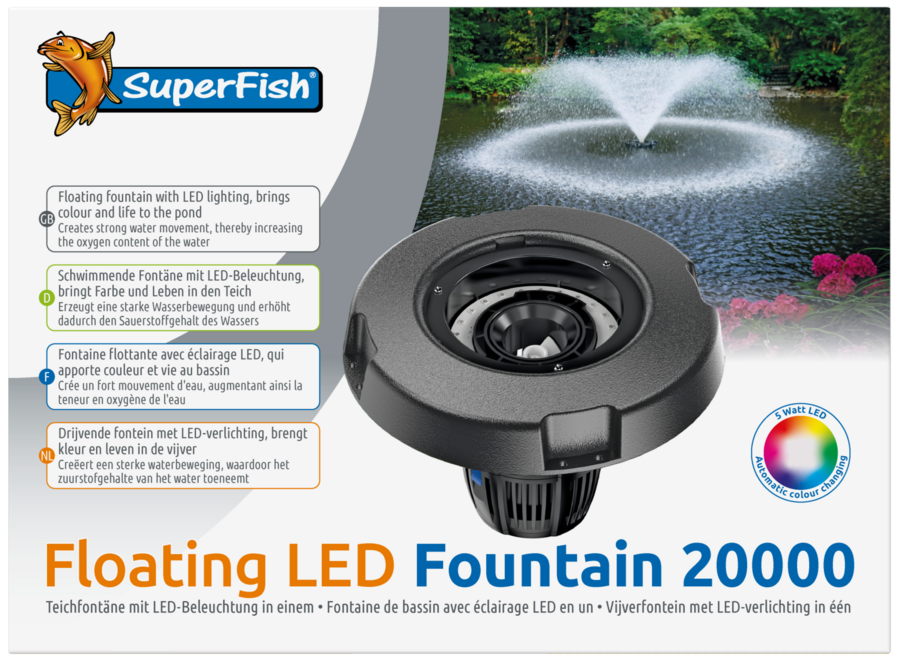 SuperFish  Floating Led Fountain 20000 - SuperFish - Doos Kapot