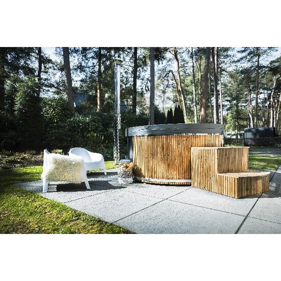 Sofuro Hottub rond 225cm - 6-8 persoons - interne houtkachel - Sofuro